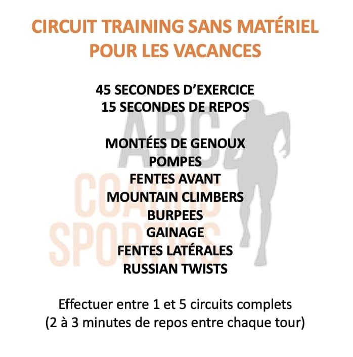 séance de sport vacances