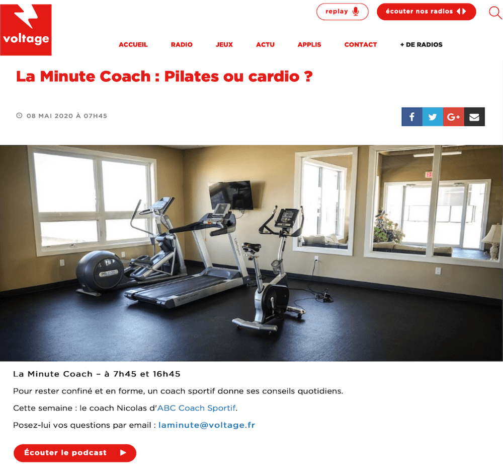 interview conseils sportifs sur voltage FM